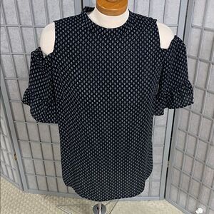 Tristan Monochrome Cold Shoulder Blouse